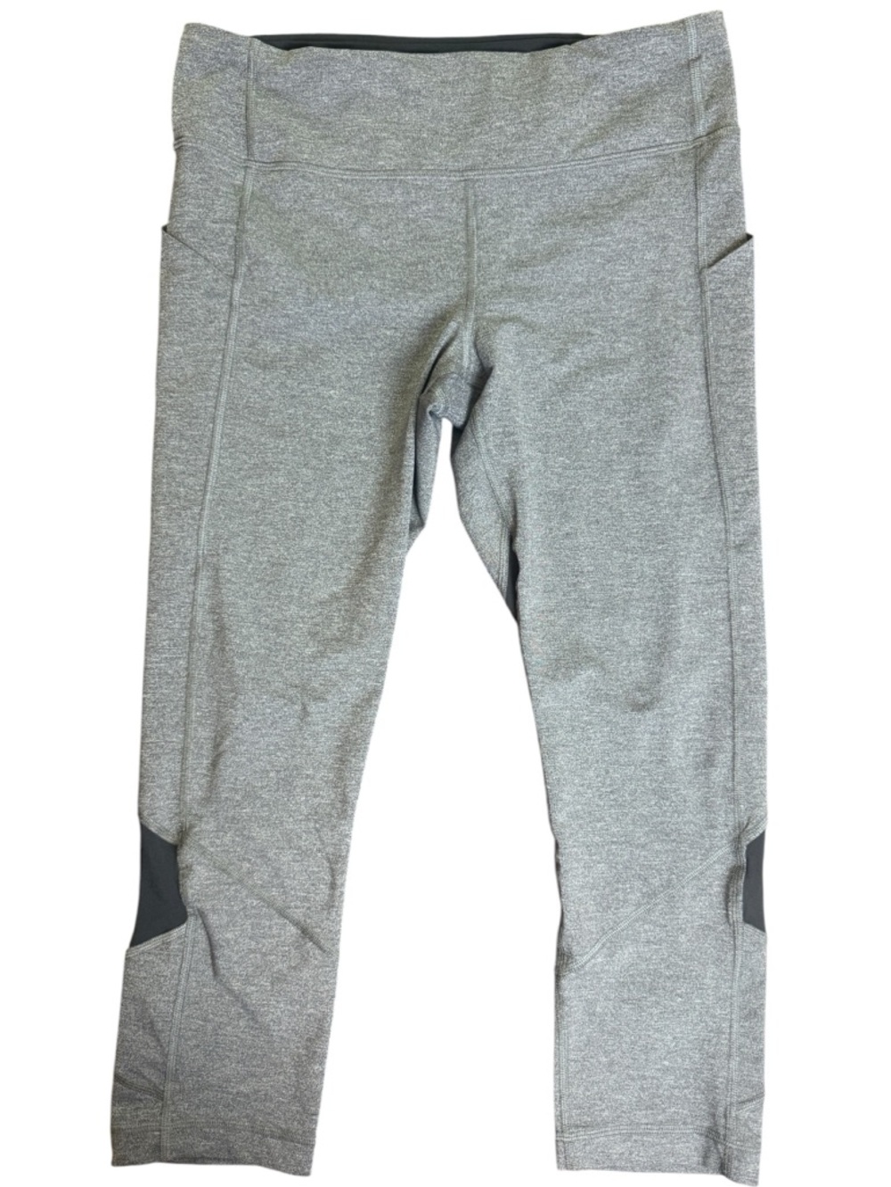 Lululemon Pace Rival Crop 22" Athletic Legging Size 8 Gray Black Yoga Athletic